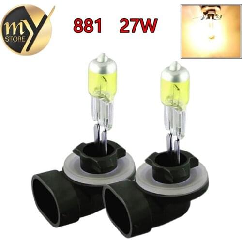 2PCS 881 894 H27 Halogen Bulbs 27W Headlights fog lamps light running parking 12V day Car Light Source DRL Daytime Yellow Amber
