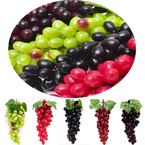 Black Red Green Purple Artificial Grapes Home Garden Bedroom Living Room Decoration Fake Fruits Wedding Birthday Party Supplies