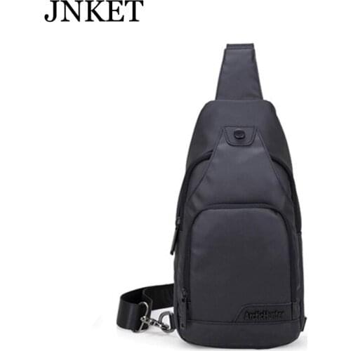 JNKET New Style Men‘s Chest Bag Waterproof Shoulder Bag Cross Body Bags Messenger Bags Earphone Outdoor Travel Hiking Sling Bag