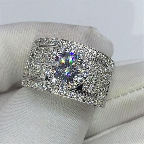 2020 New Bohemian Crystal Large Womens Inlaid Color Rhinestone Fashion Ring Wedding Engagement Party Accessories Size 7~11
