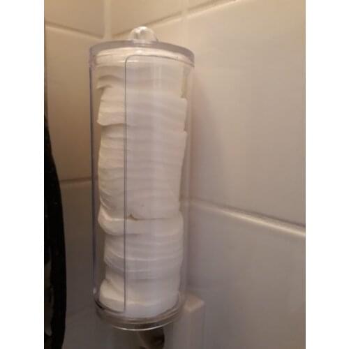 1Pcs Big Acrylic Cotton Swab Organizer Box Portable Round Container Storage Case Make up Cotton Pads Q-tip Box For Home Hotel