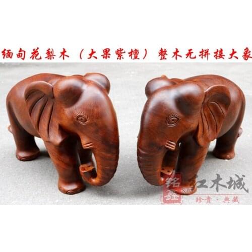 Redwood Burmese rosewood whole wood without stitching solid wood elephant decoration wood carving Feng Shui ornaments crafts