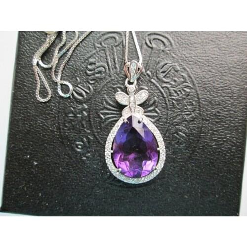 KJJEAXCMY boutique jewels 925 Sterling silver inlay amethyst high quality fire color wonderful female style pendant + necklace