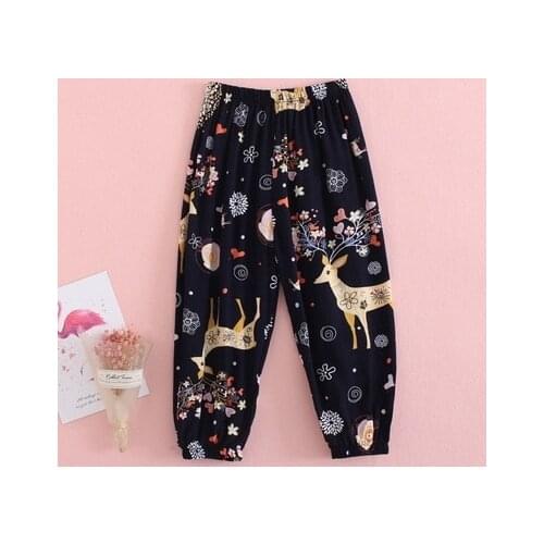 Summer Baby Boys Girls Fashion Beach Pants Kids Thin Pajama Pants Childrens Elastic Waist Print Trousers Girl Casual Loose Pant