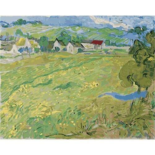 PAINTBOY Village Framed Pictures DIY Painting By Numbers Acrylic Painting On Canvas Wall Art For Living Room Home Decor