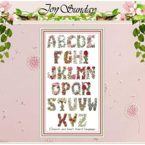 Letter - Flower Counted Cross Stitch 11CT 14CT Cross Stitch Set Wholesale Chinese Cross-stitch Kit Embroidery Needlework