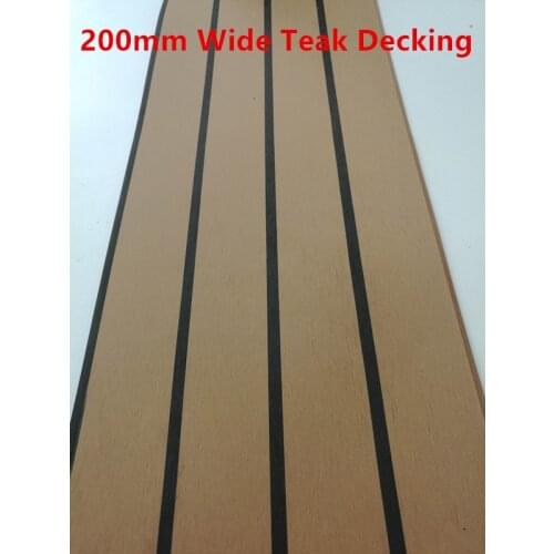 Boat Marine Yacht Synthetic PVC Teak Deck Decking Flooring with Black Stripes 200/50mm