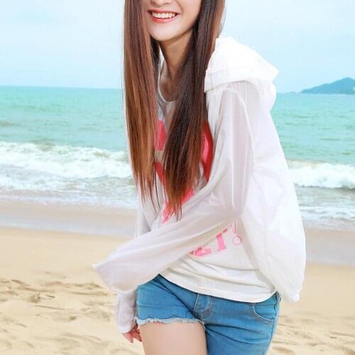 2021 New Sunscreen Clothing Women Summer New Long-sleeved Size Beach Color Women Vacation Large Sunscreen Thin Clothing V0L8