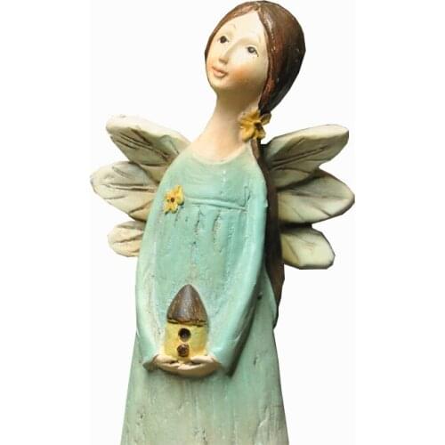 Ountry is painted by hand Angel fairy Beauty characters Place gift decoration on your garden furnishings Sculpture statue