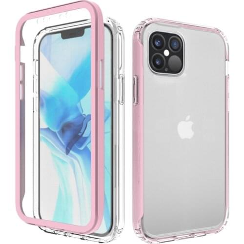 IPhone 12Promax Front&Back 360 Degree Full Body Screen Protector Transparent Case Colorful TPU PC Bumper Hybrid Anti Shock Armor