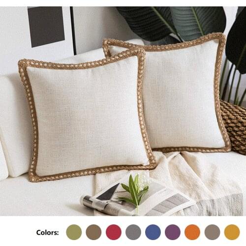 Handmade Luxury Moroccan Style Pillow Cover Wool Tassels Boho Ethnic Colorful Cushion Cover 45x45cm 50x50cm Home Decoration