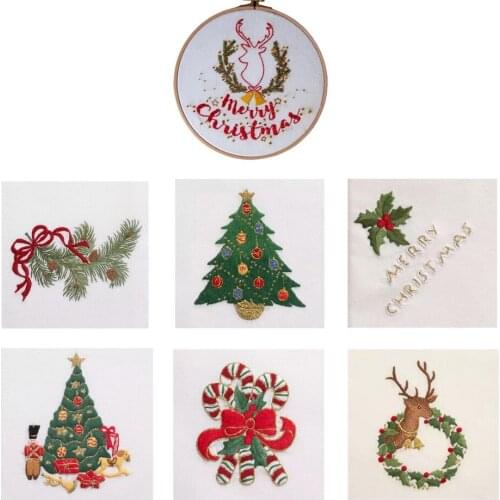 Christmas Cross Stitch Kits for Kids Beginner DIY Embroidery Wall Home Decor