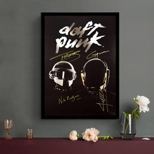 Daft Punk Helmet Mask Music Poster And Print Canvas Art Painting Wall Pictures For Living Room Decoration Home Decor Framed