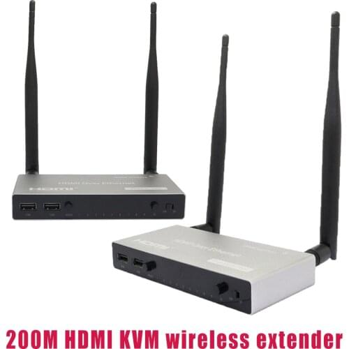HDMI-compatible Wireless Extender 200M HDMI KVM Extender 2.4GHz/5GHz HD 1080P HDMI 1.3 HDMI KVM Extender IR Transmitter Receiver
