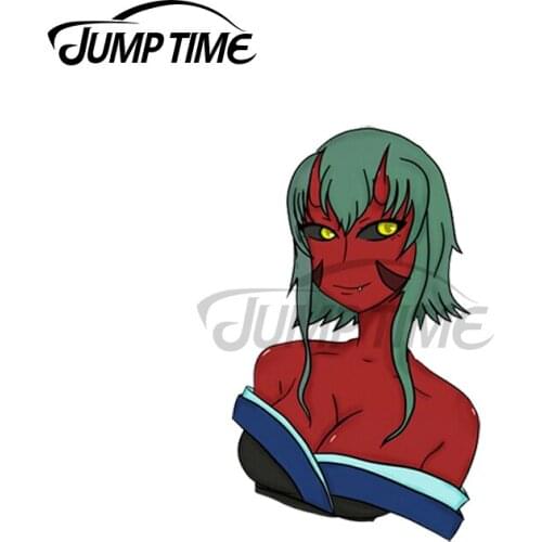 Jump Time 13 x 6.2cm For Red Demon Oni Girl Vinyl Car Stickers Anime DIY Personality Decoration Windshield Windows Vinyl Decal