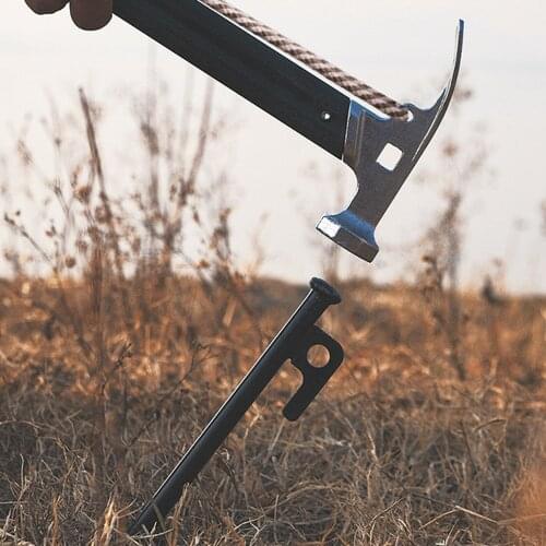Outdoor Camping Hammer Aluminum Handle Stainless Steel Hammer Mountaineering Hammer Outdoor Bonfire Hammer Camping Tent Peg