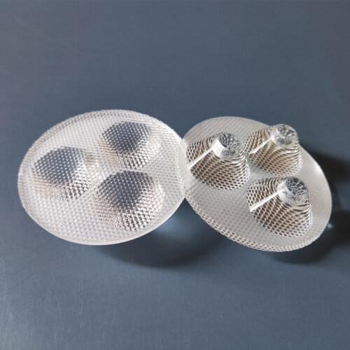 XUI-50 High quality LED Optical Lens 3P, PMMA materials, Lens Size: 50X11.5mm, 30 degree, Bead surface