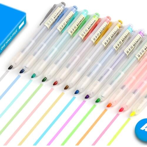 1-Piece Refillable Retractable Highlighters Fluorescent Pen Pastel Highlighter Markers for Highliting Drawing Doodling Coloring