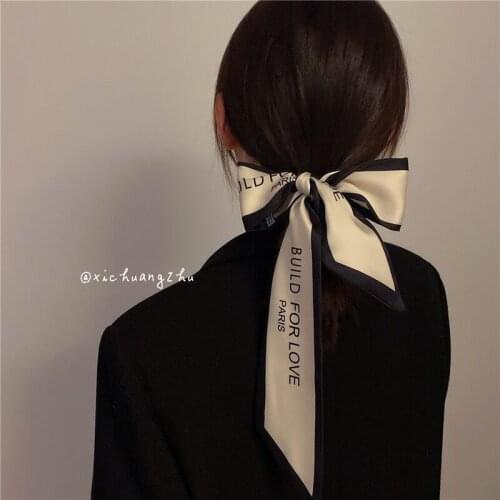 Hair Ribbons Women 2021 New Ins Letter Print Fashion Headband Hair Scarf Lady Girls Elegant Headwear Headdress Streetwear