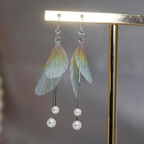 925 Sterling Silver Earrings Sweet Premium Womens Earrings Butterfly Wing Shape