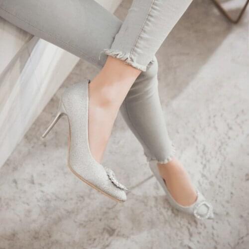 Big Size ladies high heels women shoes woman pumps Tight-heeled womens shoes