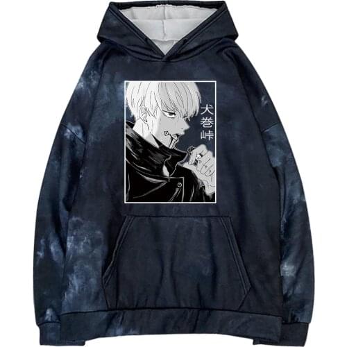 Anime Jujutsu Kaisen Toge Inumaki Pullover Sweatshirt Women Men Fashion Harajuku Tie-dye Hoodie Pullover