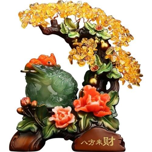Lucky Golden Toad Pixiu Ornaments money tree Housewarming New Home Office Desktop Opening Gift Home Decoration