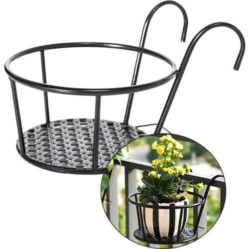 1pcs Flower Pot Holder Iron Art Hanging Basket Balcony Garden Home Ornament Planter Pot Support Stand
