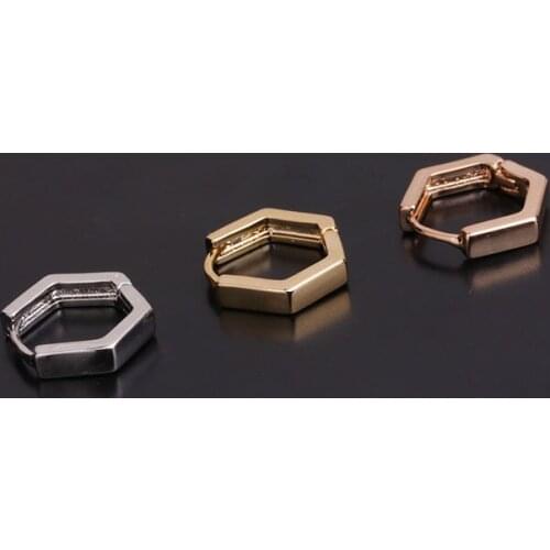 1 PCS Simple Small Geometric Circle Piercing Ear Hoop Earring Fashion Gold Color Round Cartilage Ear Clip Cuff Jewelry