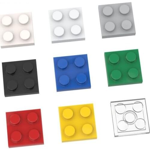 10 PCS Bricks DIY Parts 3022 Plate 2x2 Building Blocks DIY Bricks Compatible With Logo Educational Tech Spare Toys Kids