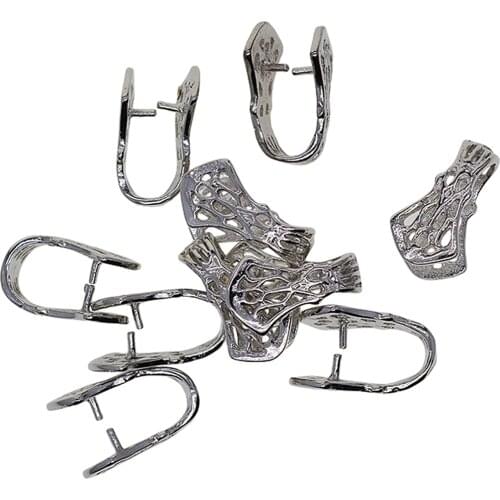 10x Brass Filigree Pinch Bails Jewelry Pendant Charms Pinching Clasp