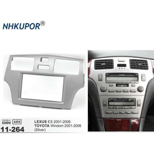 11-264 Car Radio Fascia Face Dash Install Fitting Trim Frame Kit For LEXUS ES/TOYOTA Windom 2001-2006 (Grey) Double 2 DIN