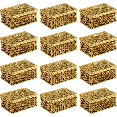 12pcs Multicolor Luxury Gridding Shape Candy Wedding Birthday Party Box and Bags Sweet Gifts Guests Favors Events