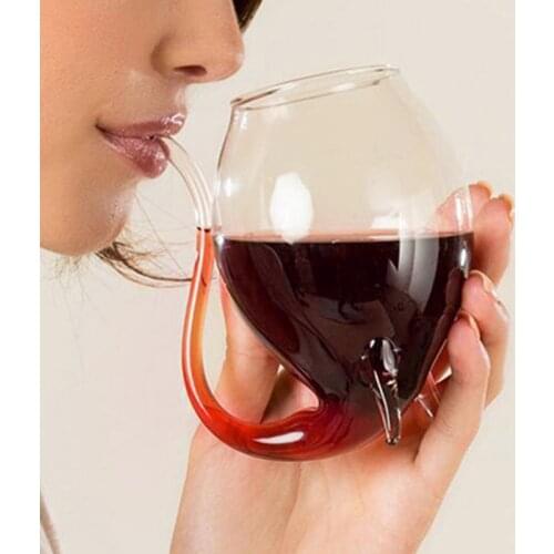 2PCS Vampire Wine Whiskey Glass Sucking Juice Milk Cup Tea Wine Cup With Drinking Tube Straw for Halloween Party Club