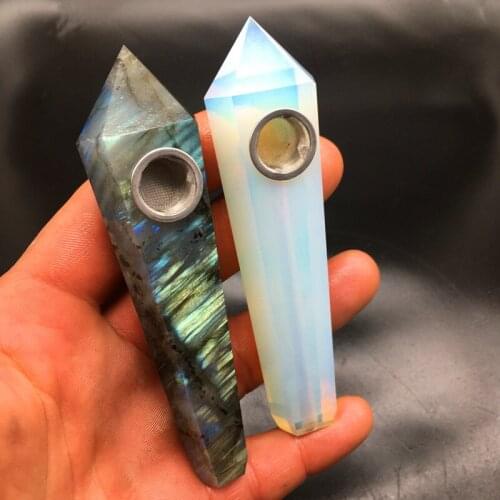 2 PCS of natural quartz crystal smoke pipe healing