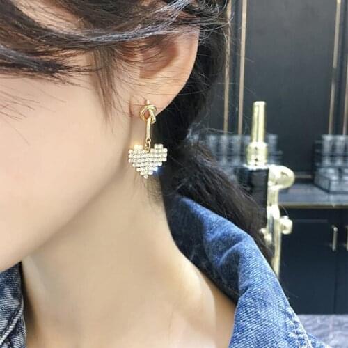 30# Sweet Girl Stud Earrings Heart-shaped Pin Earrings Prevent Allergies Fashion Stud Earring Серги 2020 Тренды