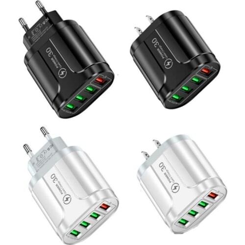 3A Quick Charge 3.0 USB Charger EU Wall Mobile Phone Charger Adapter For IPhone 12 QC3.0 Fast Charging For Samsung Xiaomi