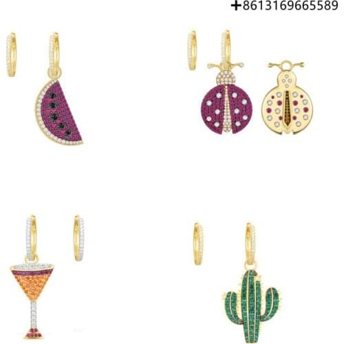 925 Sterling Silver High Quality New Exquisite Watermelon Ear Nail Logo Free Delivery Manufacturers Wholesale
