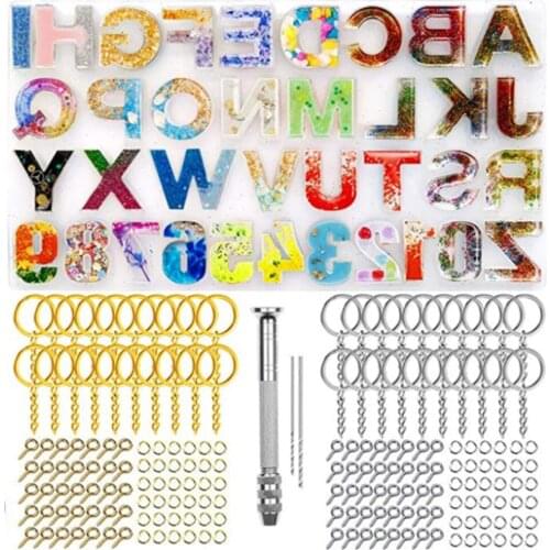 Alphabet Silicone Mold Sturdy Reversed Letter Number Mould Epoxy Resin Casting Tool Keychain Pendant Jewelry Diy Craft Molds