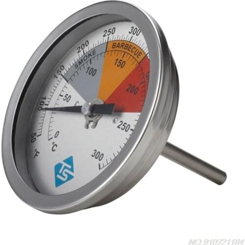 0-300℃ / 50-550℉ BBQ Analog Thermometer for Charcoal Grill Pit Barbeque Smoker Analog Bimetal Hood Lid Temperature Gauge D09 20