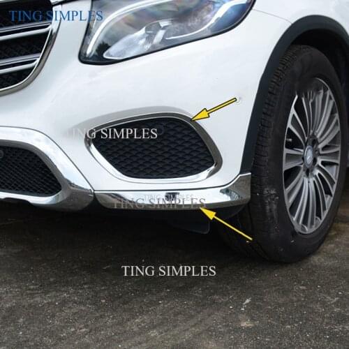 For Mercedes Benz GLC GLC200/260/300 2016 2017 Accessories Front Fog Lamp Light Cover Side Bumper Protector ABS Chrome Styling