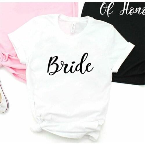 Bride Bridesmaid T Shirt Women Wedding Party Bachelorette Best Friend T-shirt Stylish Aesthetic Tops LPHZ