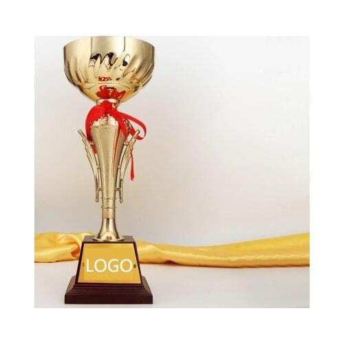 Hot Sale Sports Athletic Prize Award Trophy Cups Golden Plated Metal Cup Trophy Souvenir Sports Trophies Award Medal 27cm Height