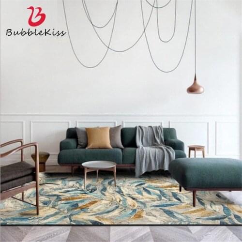Bubble Kiss American Style Leaf Pattern Rugs Home Kids Room Decor Soft Polyester Carpets for Bedroom Customized Floor Mats