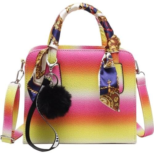 Colorful Handbag for Women Bags Rainbow Shoulder bag 2021 New fashion European Western Style Lady Brand Messenger Crossbody bags