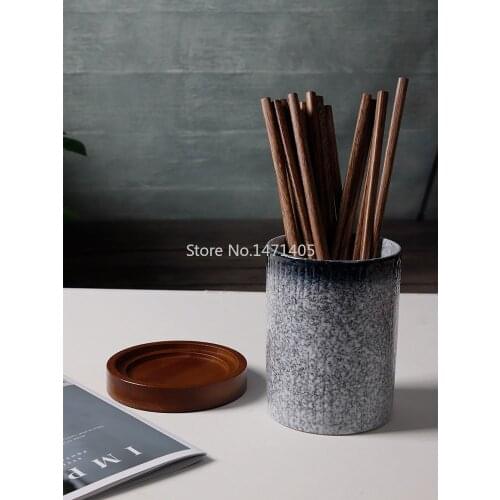 Creative Drain Chopstick Holder Ceramic Multifunctional Large Household Kitchen Chopsticks Spoon Knife and Fork Storage Tank