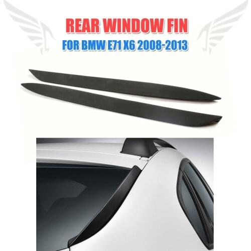 Rear Window Fins Chin Spoilers Windshield Wings For BMW X6 E71 2008 - 2013 Trunk Trim Stickers 2PCS/Set PU Black Car Styling