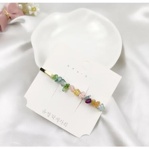 The small size of the Korean version of water drill hairpin crystal a slim top clip brand new bangs clip handmade