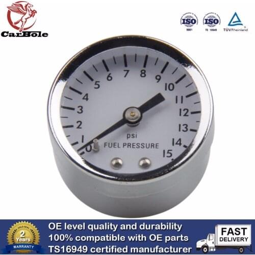0-15 psi White Face Analog Fuel Pressure Gauges 1 1/2 in 1561 diagnostic-tool 15 pounds adjustable regulator compatible eightNPT