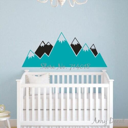 Multicolor Mountain Wall Decal Kids Room Woodland Vinyl Wall Sticker Baby Nursery Wall Decor Home Murals Wall Tattoo A831